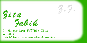 zita fabik business card